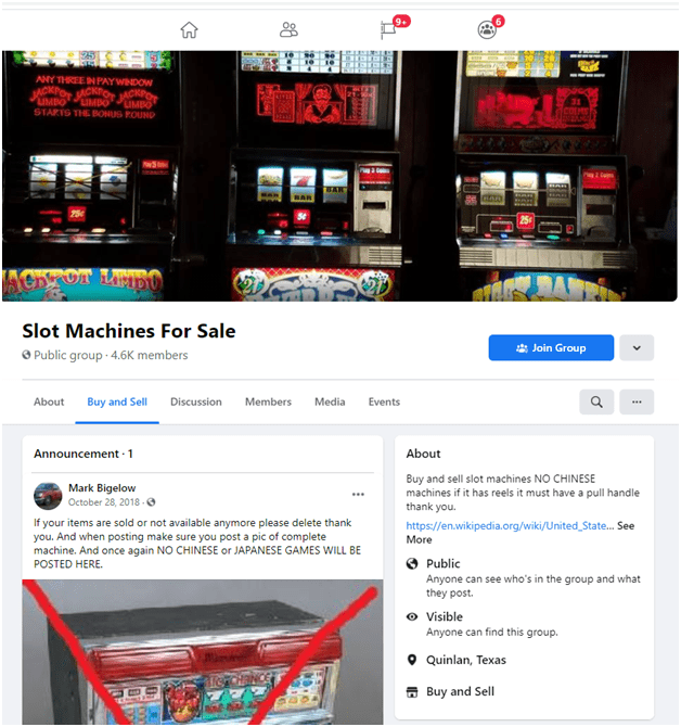 Pokies Machines on Sale FB Groups